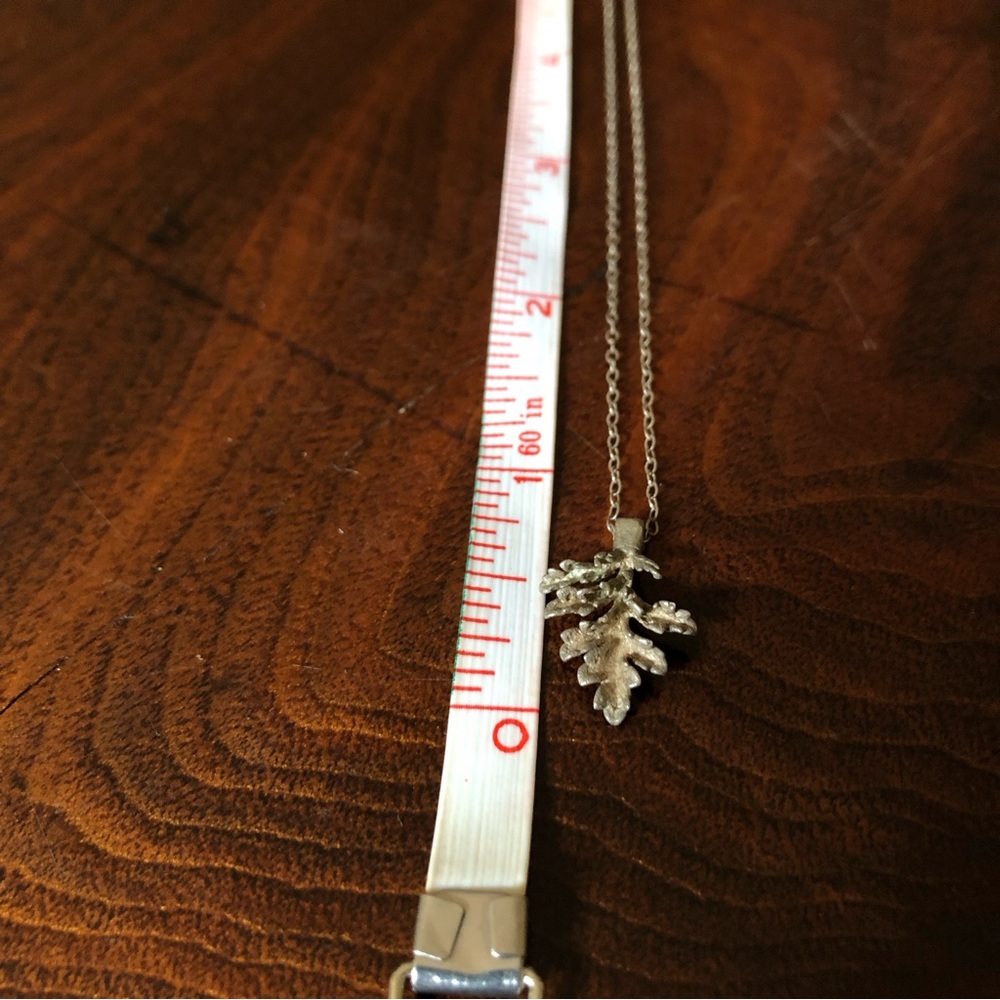 HANDMADE Casted Silver Leaf with a Silver Chain